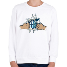 PRINTFASHION Alfa Rome tépett minta - Gyerek pulóver - Fehér gyerek póló