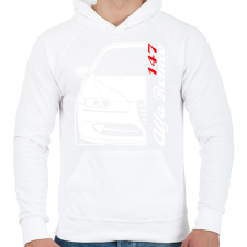 PRINTFASHION Alfa Romeo 147 01 - Férfi kapucnis pulóver - Fehér férfi pulóver, kardigán