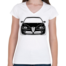 PRINTFASHION Alfa Romeo 147 03 - Női V-nyakú póló - Fehér
