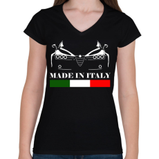 PRINTFASHION alfa romeo 159 - Női V-nyakú póló - Fekete