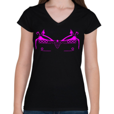 PRINTFASHION Alfa Romeo 159 pink - Női V-nyakú póló - Fekete női póló