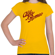 PRINTFASHION Alfa Romeo bordó - Női póló - Sárga