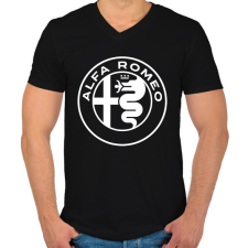 PRINTFASHION Alfa Romeo - Férfi V-nyakú póló - Fekete férfi póló