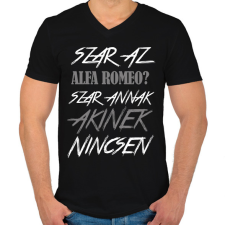 PRINTFASHION Alfa Romeo - Férfi V-nyakú póló - Fekete férfi póló