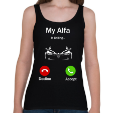 PRINTFASHION Alfa Romeo hív - Női atléta - Fekete női trikó