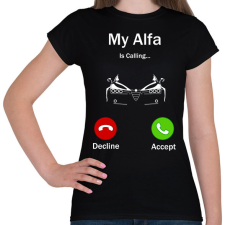 PRINTFASHION Alfa Romeo hív - Női póló - Fekete női póló