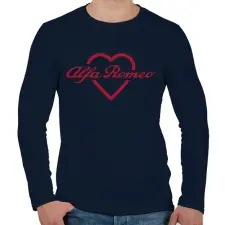 PRINTFASHION Alfa Romeo szív - Férfi hosszú ujjú póló - Sötétkék férfi póló