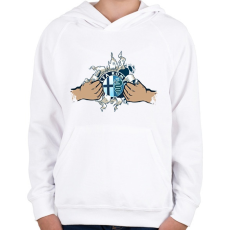 PRINTFASHION Alfa Romeo tépett minta - Gyerek kapucnis pulóver - Fehér