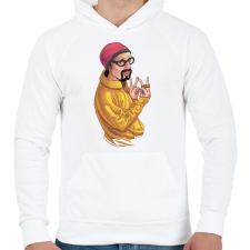 PRINTFASHION Ali G - Férfi kapucnis pulóver - Fehér férfi pulóver, kardigán