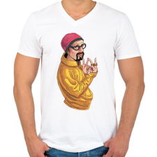 PRINTFASHION Ali G - Férfi V-nyakú póló - Fehér férfi póló