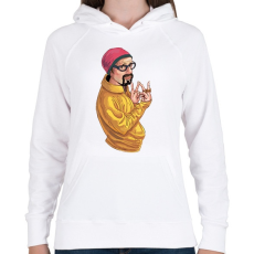 PRINTFASHION Ali G - Női kapucnis pulóver - Fehér