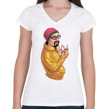 PRINTFASHION Ali G - Női V-nyakú póló - Fehér női póló