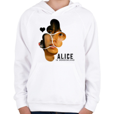 PRINTFASHION Alice in borderland arisu fekete - Gyerek kapucnis pulóver - Fehér