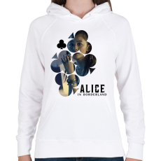 PRINTFASHION Alice in borderland KUINA fekete - Női kapucnis pulóver - Fehér