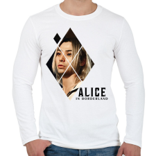 PRINTFASHION Alice in borderland shuntaro fekete - Férfi hosszú ujjú póló - Fehér férfi póló