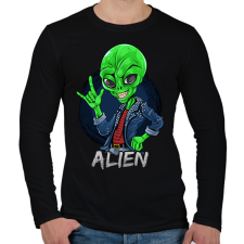 PRINTFASHION Alien - Férfi hosszú ujjú póló - Fekete férfi póló
