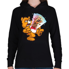 PRINTFASHION Alien maci - Női kapucnis pulóver - Fekete