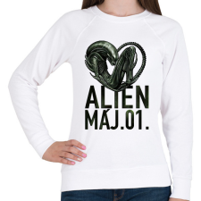 PRINTFASHION alien május 1 - Női pulóver - Fehér női pulóver, kardigán