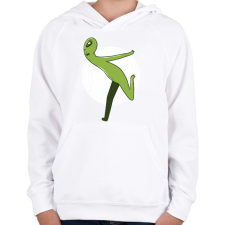 PRINTFASHION Alien Naruto run - Gyerek kapucnis pulóver - Fehér gyerek pulóver, kardigán