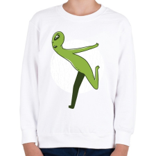PRINTFASHION Alien Naruto run - Gyerek pulóver - Fehér gyerek pulóver, kardigán