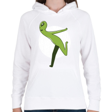 PRINTFASHION Alien Naruto run - Női kapucnis pulóver - Fehér női pulóver, kardigán