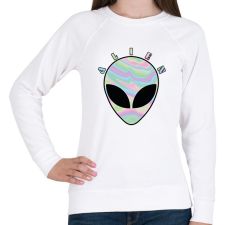 PRINTFASHION Alien - Női pulóver - Fehér női pulóver, kardigán