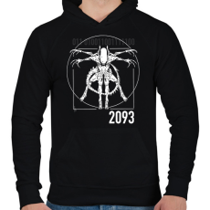 PRINTFASHION Alien Xenomorph - Férfi kapucnis pulóver - Fekete