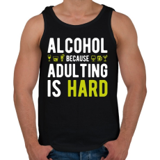 PRINTFASHION Alkohol, mert felnőttnek lenni nehéz - Férfi atléta - Fekete