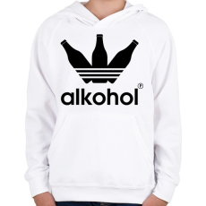 PRINTFASHION Alkohol paródia - Gyerek kapucnis pulóver - Fehér