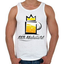 PRINTFASHION alkoholista - Férfi atléta - Fehér atléta, trikó