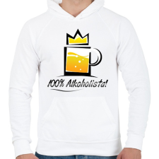 PRINTFASHION alkoholista - Férfi kapucnis pulóver - Fehér férfi pulóver, kardigán