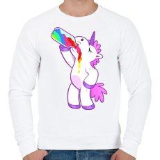 PRINTFASHION Alkoholista unikornis - Férfi pulóver - Fehér