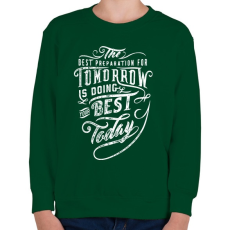 PRINTFASHION Alkosd meg  legjobb mát! - Gyerek pulóver - Sötétzöld