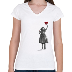 PRINTFASHION Alkotás - Női V-nyakú póló - Fehér