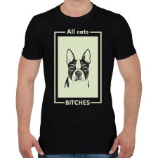 PRINTFASHION ALL CATS BITCHES - Férfi póló - Fekete férfi póló