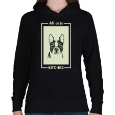 PRINTFASHION ALL CATS BITCHES - Női kapucnis pulóver - Fekete női pulóver, kardigán