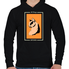PRINTFASHION ALL DOG BITCHES - Férfi kapucnis pulóver - Fekete férfi pulóver, kardigán