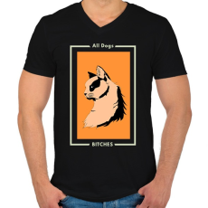 PRINTFASHION ALL DOG BITCHES - Férfi V-nyakú póló - Fekete