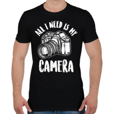 PRINTFASHION All I Need Is My Camera - Férfi póló - Fekete