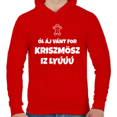 PRINTFASHION All I Want For Christmas - Férfi kapucnis pulóver - Piros