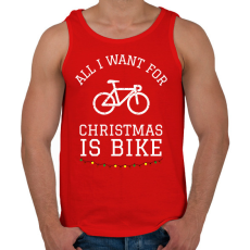 PRINTFASHION ALL I WANT FOR CHRISTMAS IS BIKE - Férfi atléta - Piros