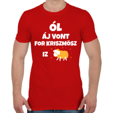 PRINTFASHION ALL I WANT FOR CHRISTMAS IS JUH - Férfi póló - Piros férfi póló