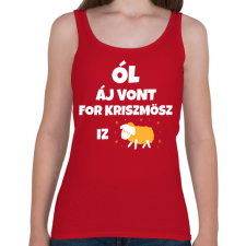 PRINTFASHION ALL I WANT FOR CHRISTMAS IS JUH - Női atléta - Cseresznyepiros női trikó