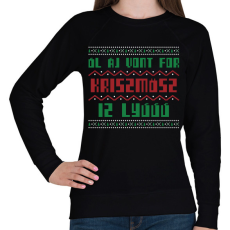 PRINTFASHION ALL I WANT FOR CHRISTMAS IS YOU 2 - Női pulóver - Fekete