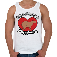 PRINTFASHION All I want is a capybara - Férfi atléta - Fehér