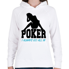 PRINTFASHION All in póker - Női kapucnis pulóver - Fehér