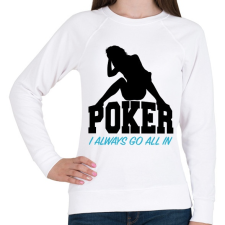 PRINTFASHION All in póker - Női pulóver - Fehér női pulóver, kardigán