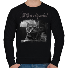 PRINTFASHION All life is a big sucker! - Férfi pulóver - Fekete