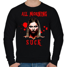 PRINTFASHION all morning suck - Férfi pulóver - Fekete