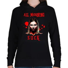 PRINTFASHION all morning suck - Női kapucnis pulóver - Fekete